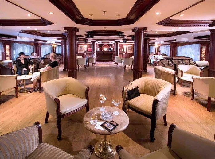 Indoor lounge bar on MS Monica