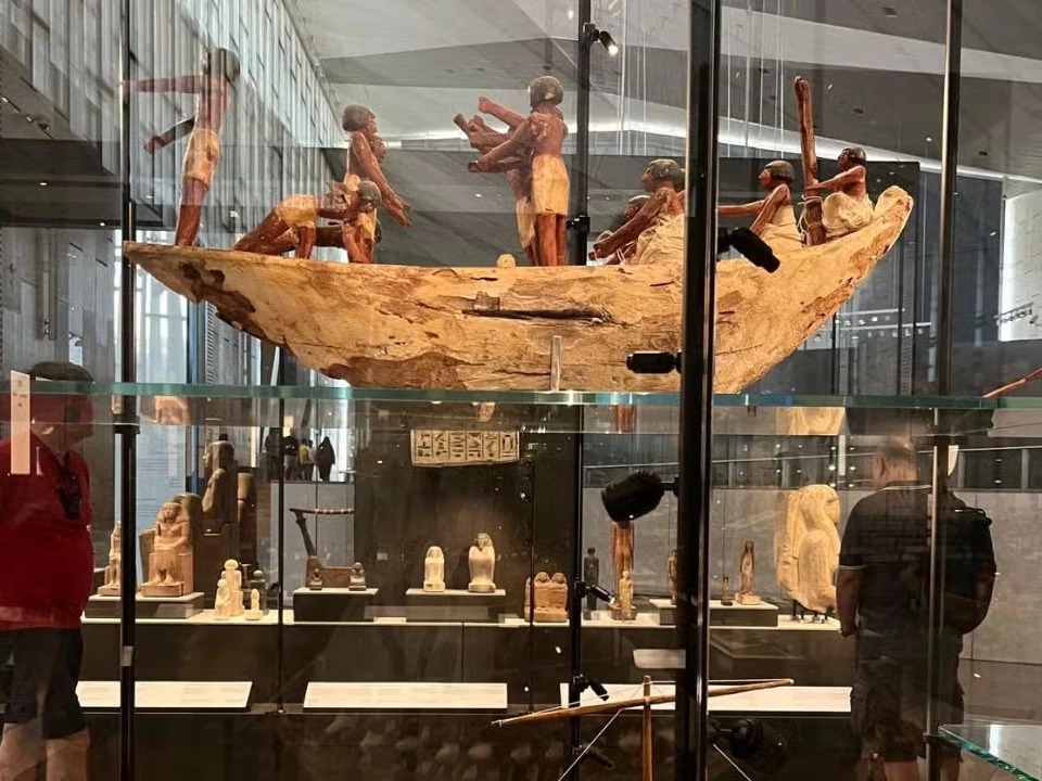 Ancient Egyptian boat display