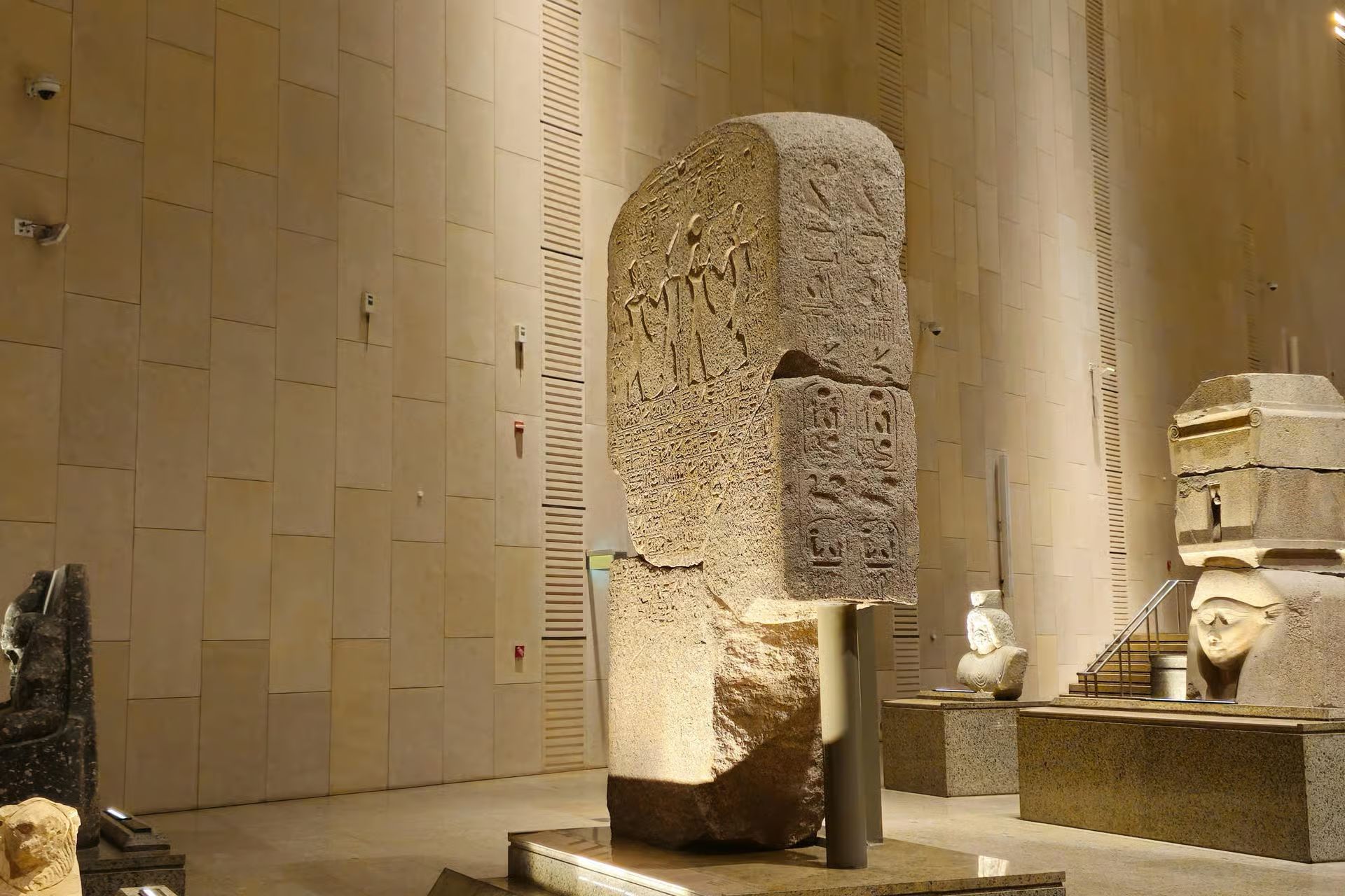 Ancient Egyptian artefacts at the Grand Egyptian Museum