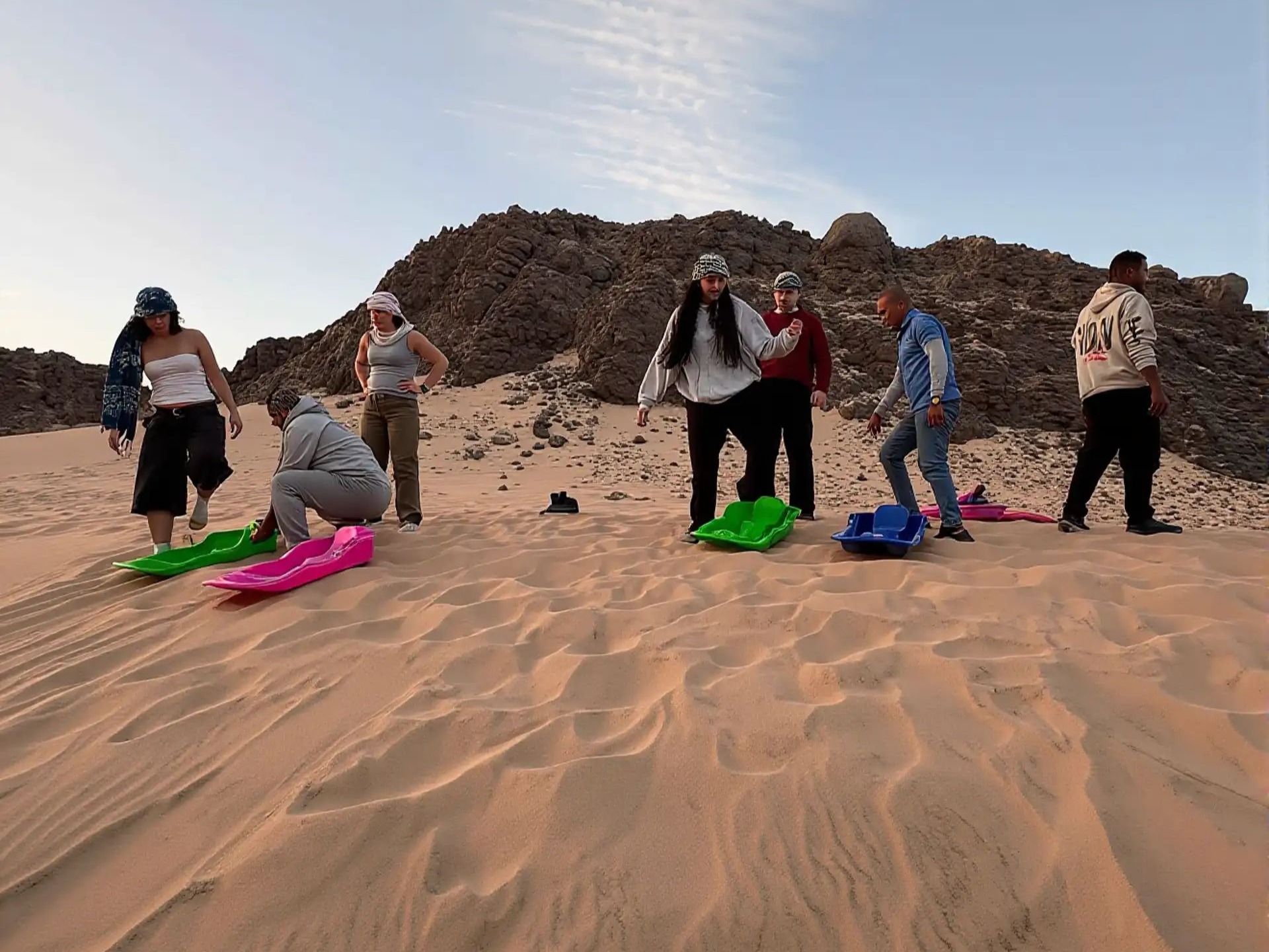 Camel caravan in the desert