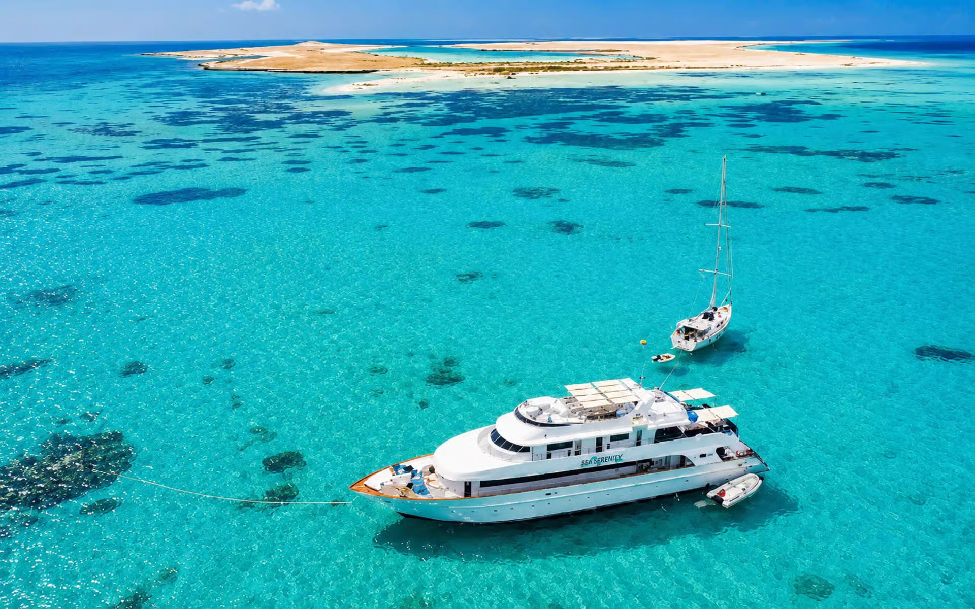 Excursion boat near the Ras Mohammed coast