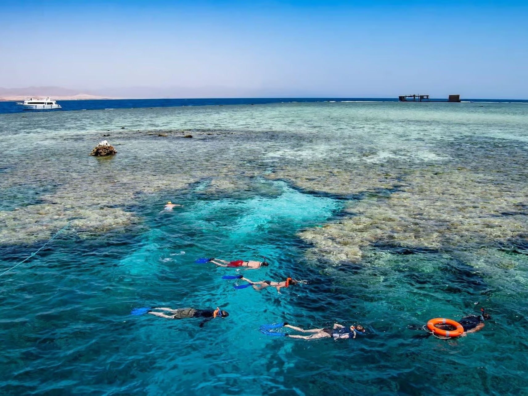 Snorkellers at the reef