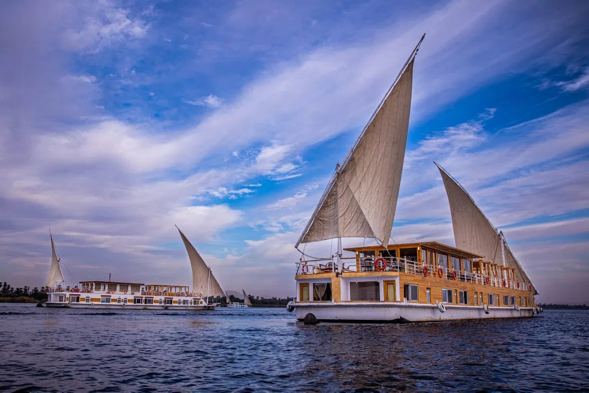 Sun deck with heated Jacuzzi aboard the Akhenaton Dahabiya